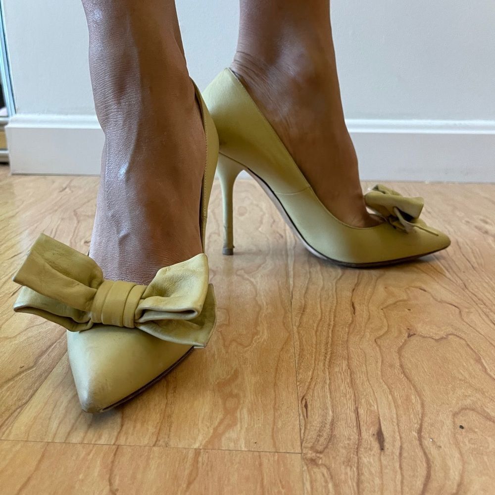 👠Dolce&Gabbana 💯 Authentic Maroon Bow Heels 37.5